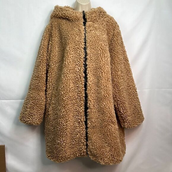 Isaac Mizrahi curly teddy coat with hood size 26 NWT - Picture 2 of 12